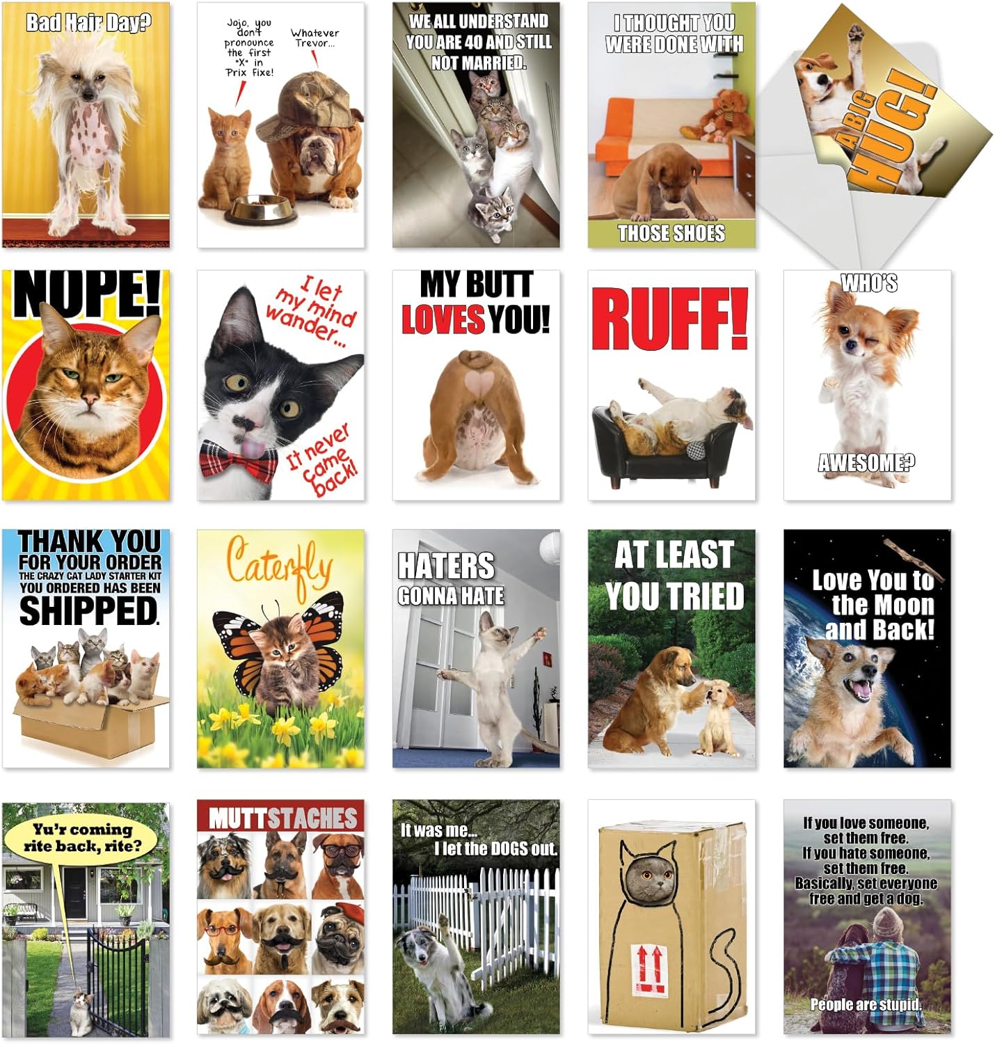 NobleWorks 20 Assorted Box Set Blank All Occasions Greeting Cards w/5 x 7 Inch Envelopes (10 Designs, 2 Each) Life's A Beach AC6328XOCB-B2x10