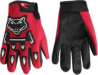 Kids Dirt Bike Gloves, Kids & Youth Power Sports Riding Gloves for Motorcycle, BMX, Mountain Bike, ATV, Full Finger Children Gloves for Outdoor Sports Cycling Camping Fishing