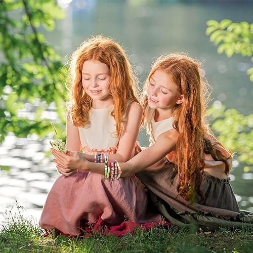 Miniatura 2 de Jadive Juego de 48 pulseras de amistad coloridas para niños, pulseras elásticas ajustables con cuentas Swift, pulseras de surfista Heishi, juego de