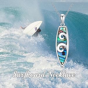 ★VINTAGE HOLLYWOOD★ Simple Surfing Board Necklace Amazon.com: KZX Surfboard Silver Necklace for Women 925