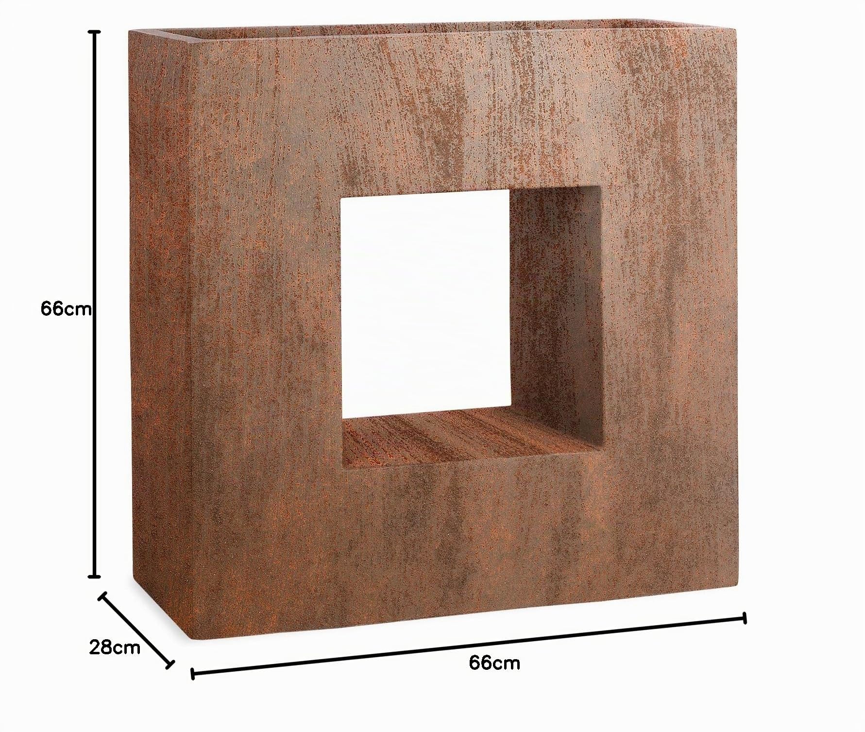 Pflanzwerk® Jardinera Fibra de Vidrio Vista Rejilla Moreno 66x66x28cm *Maceta a Prueba de heladas* *Protección UV* *Calidad Europeo*