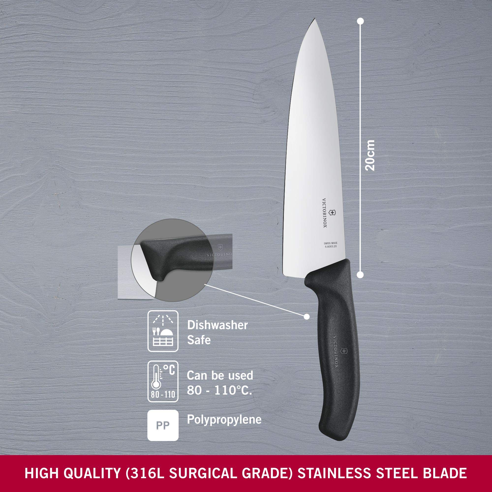 Victorinox Swiss Classic 8-Inch Chef's Knife with Straight-Edge Blade and Black Handle — Amazon image 2