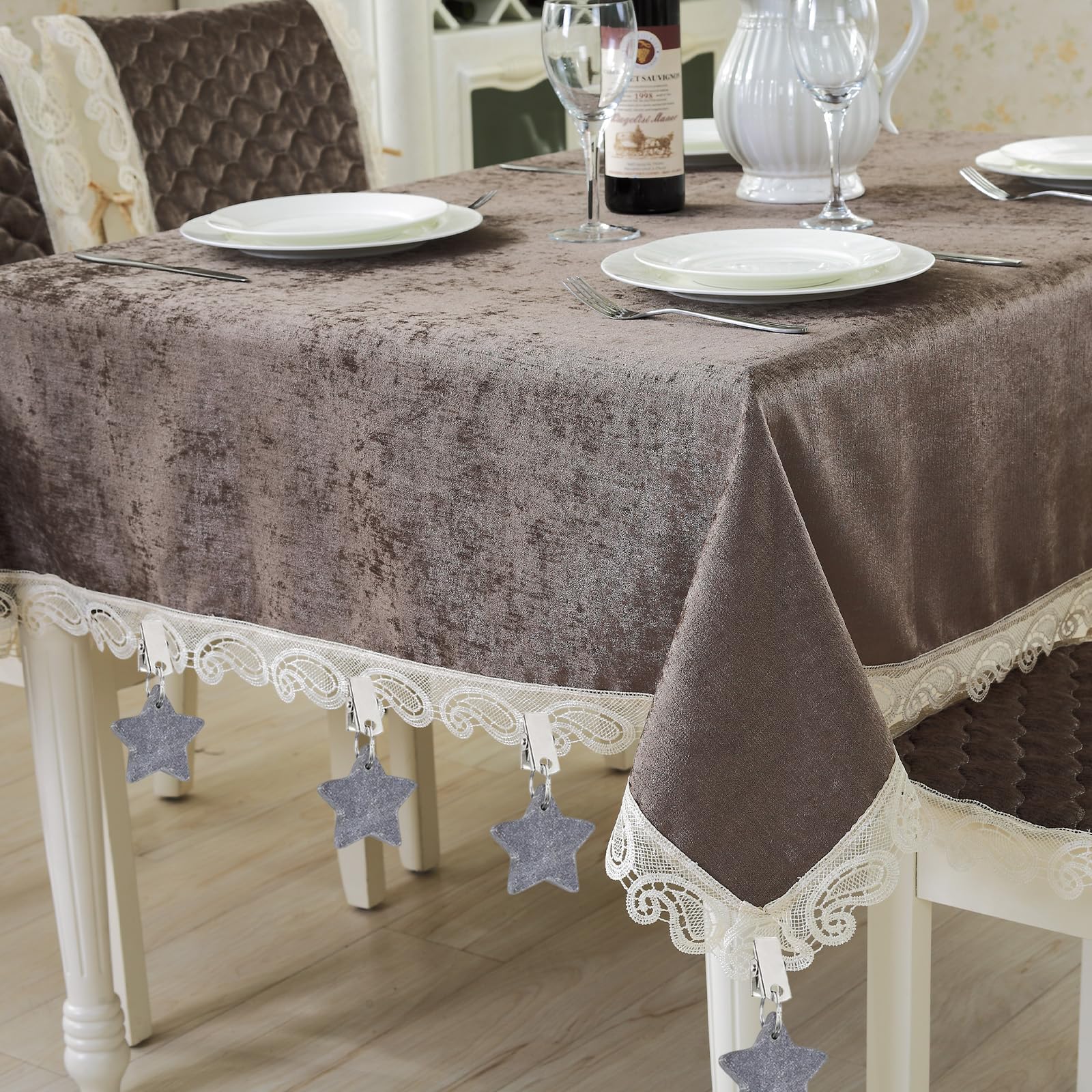 Pesos para Manteles, Pinzas Mantel Mármol, Pesas para Manteles en Perchas con Pinzas, para Mesas Decorativas, de Exterior, de Picnic, para Cenas Familiares