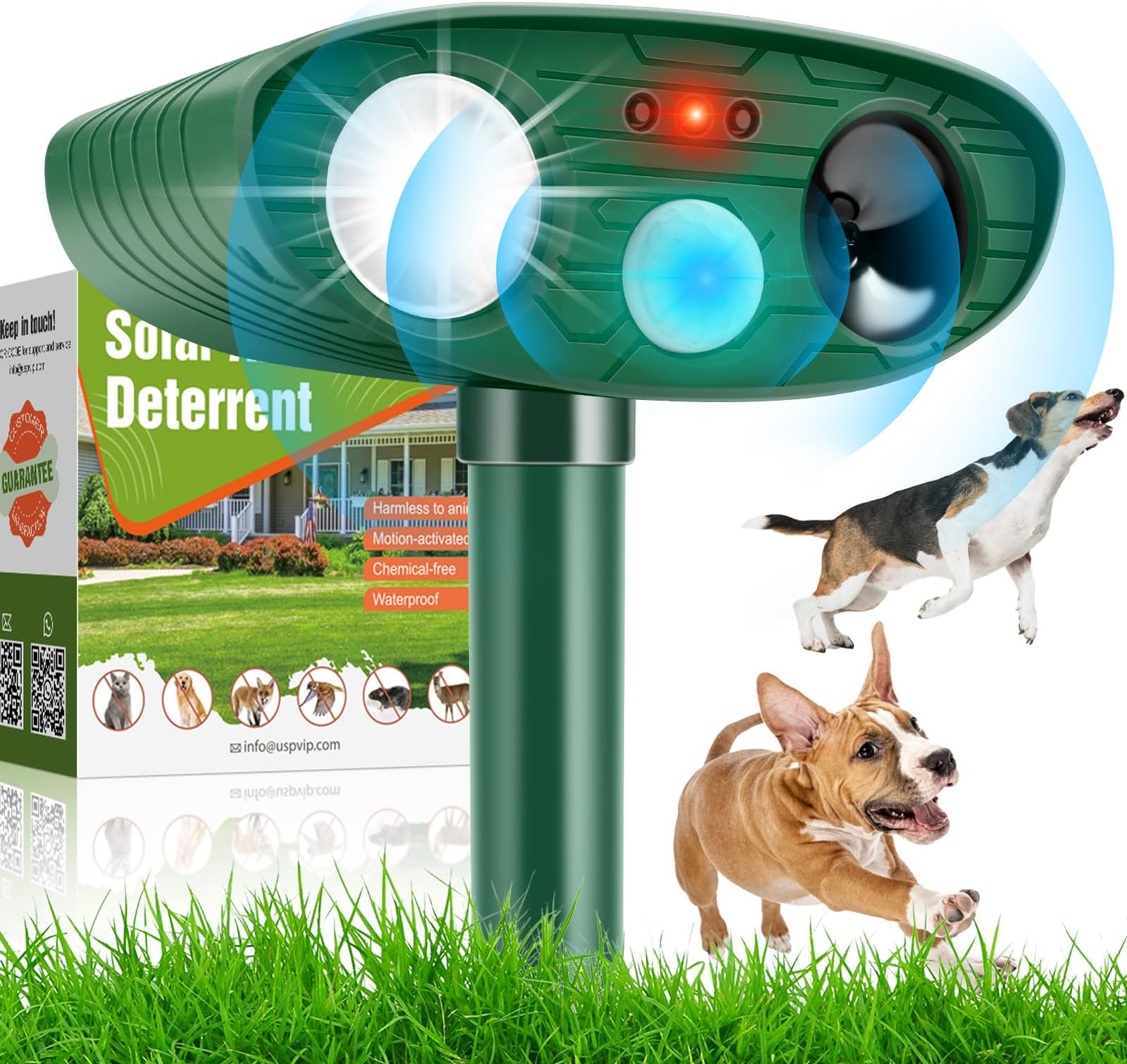 Pestbye® Twinpack Solar Waterproof Cat Repellent Quick Fix Ultrasonic