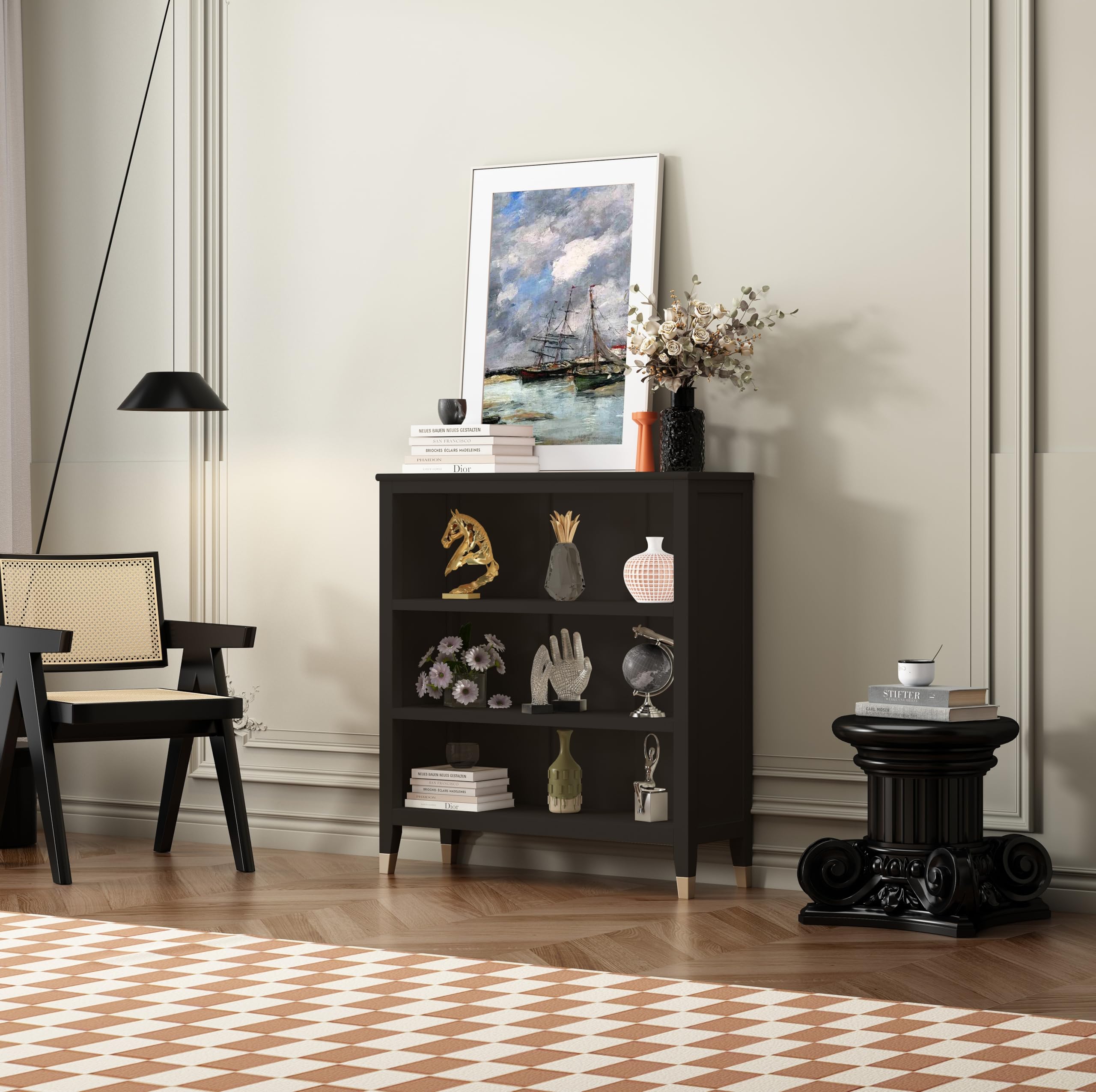 Cabinet Bits Palazzi Bookcase H97 W89 D25cm - Black