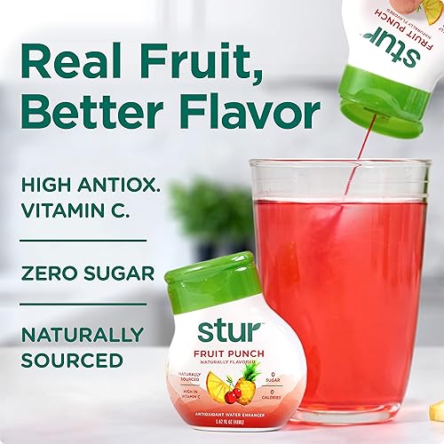 Miniatura 3 de Stur Potenciador líquido de agua | Los favoritos de los fundadores | Endulzado con stevia | Alto en vitamina C y antioxidantes | Sin azúcar | Cero