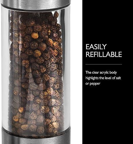 Miniatura 6 de Cole & Mason Juego de regalo de molino de sal y pimienta para uso diario, molinillos de sal y pimienta rellenos, juego de molinos recargables y