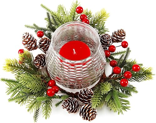 Miniatura 5 de Centros de mesa de Navidad con anillo de vela y cajas de regalo de Navidad