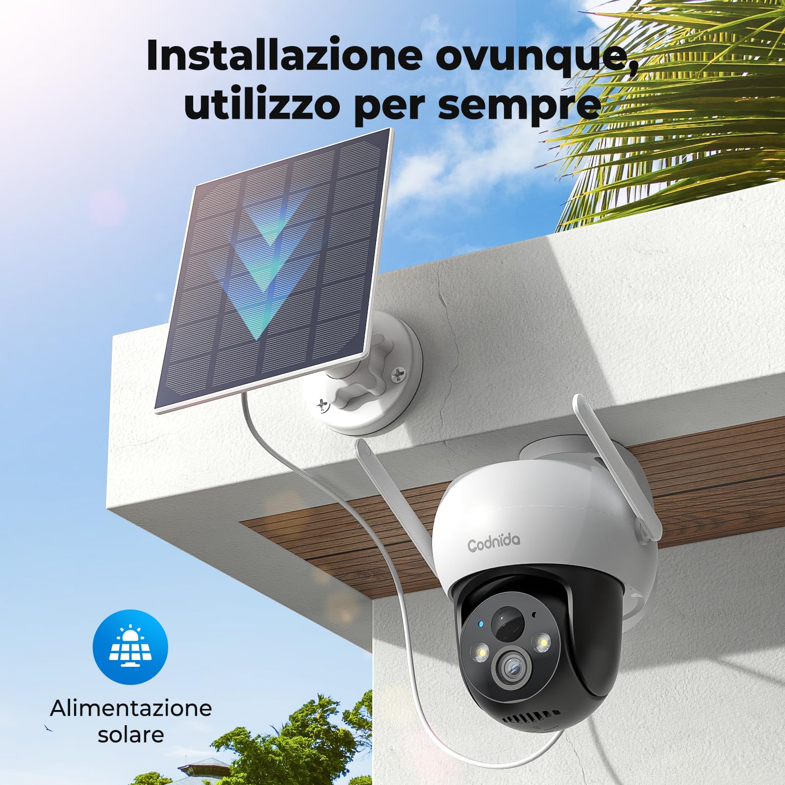 ieGeek 2K Telecamera WiFi Interno 2,4/5GHz, Videocamera Sorveglianza Interne con Tracciamento Automatico e Rotazione a 360°, Registrazione 24/7, Visione Notturna, Audio Bidirezionale,SC1, Bianco
