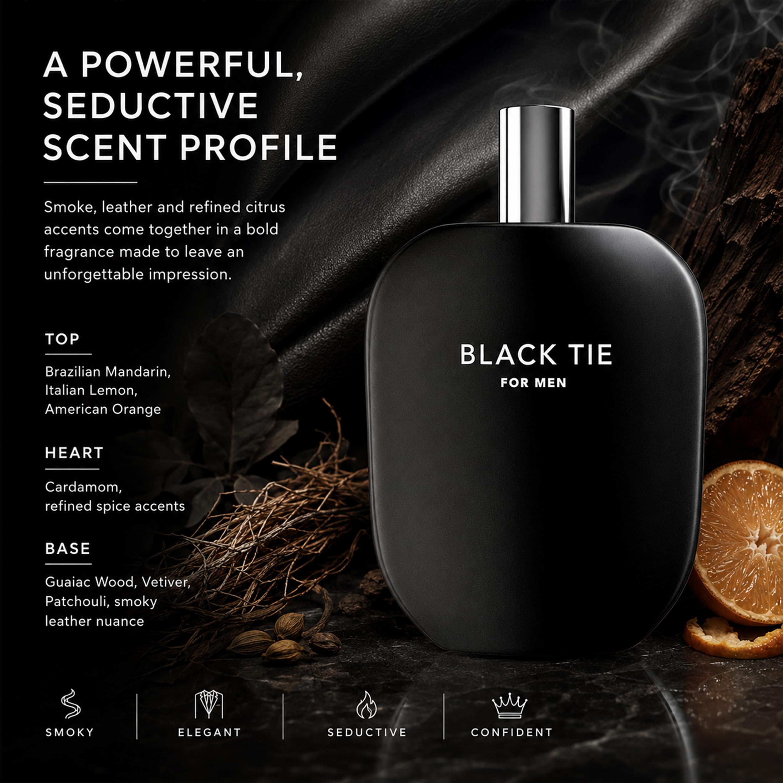 Fragrance One | Jeremy Fragrance BLACK TIE for Men | parfum masculin marquant | Masculin, Dominant, Autoritaire | Eau de Parfum pour hommes | Intense | Parfait pour le soir | Flacon de 100 ml