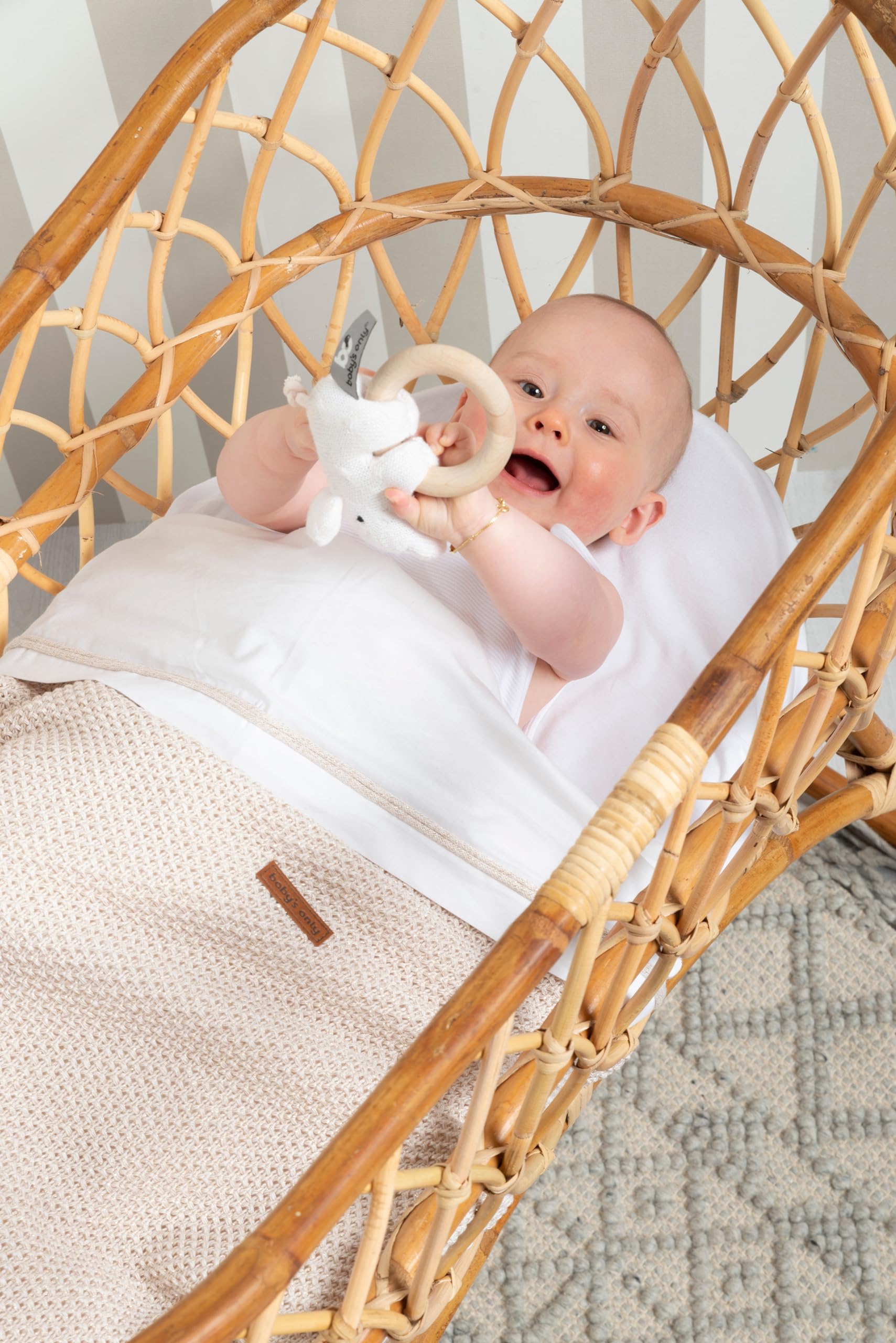 Baby's Only - Kocyk dziecięcy do kołyski soft Sparkle-Flavor - Gold-Ivory Melee - 70x95 cm
