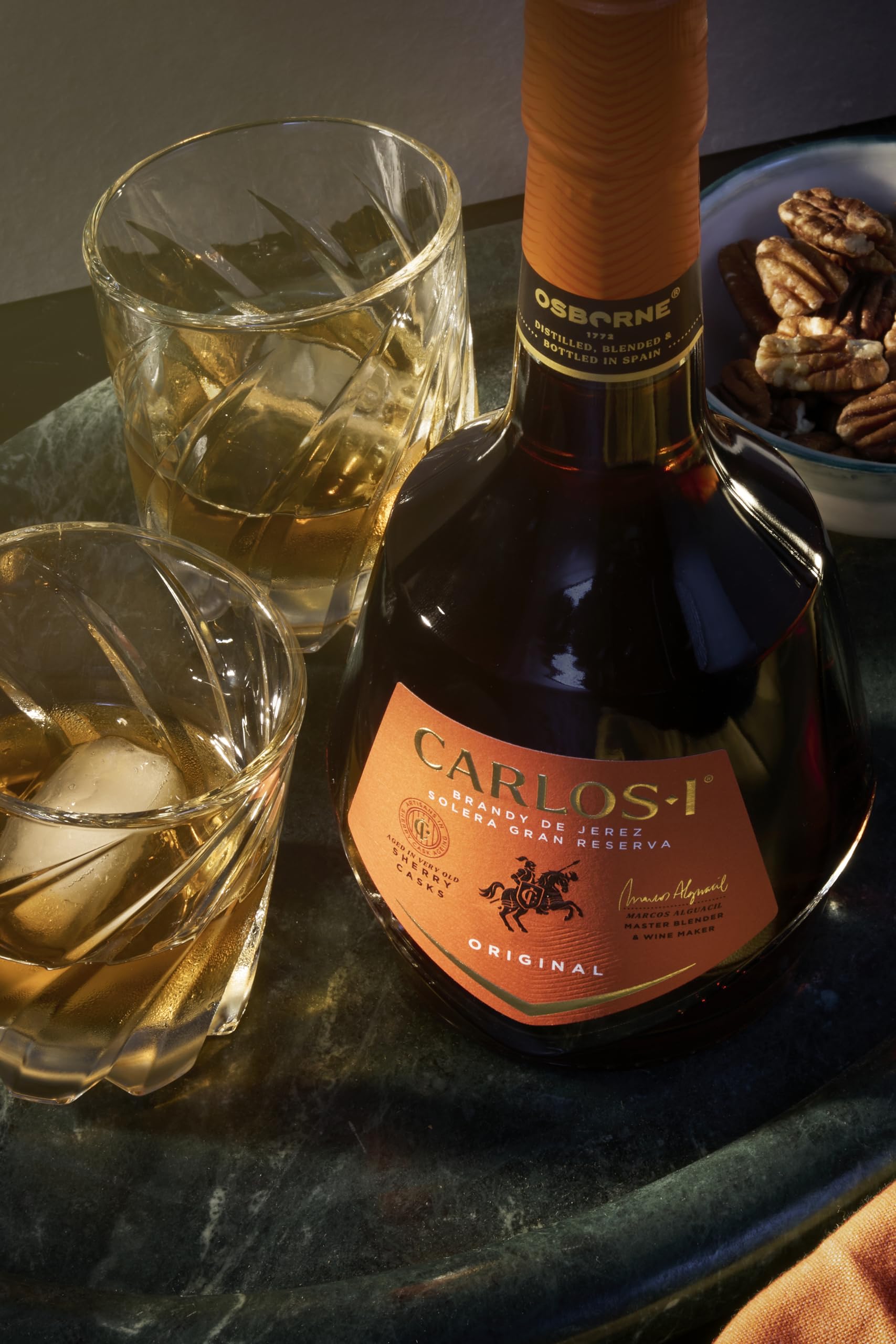 Carlos I Brandy De Jerez con Confezione Regalo, Bottiglia da 700ml