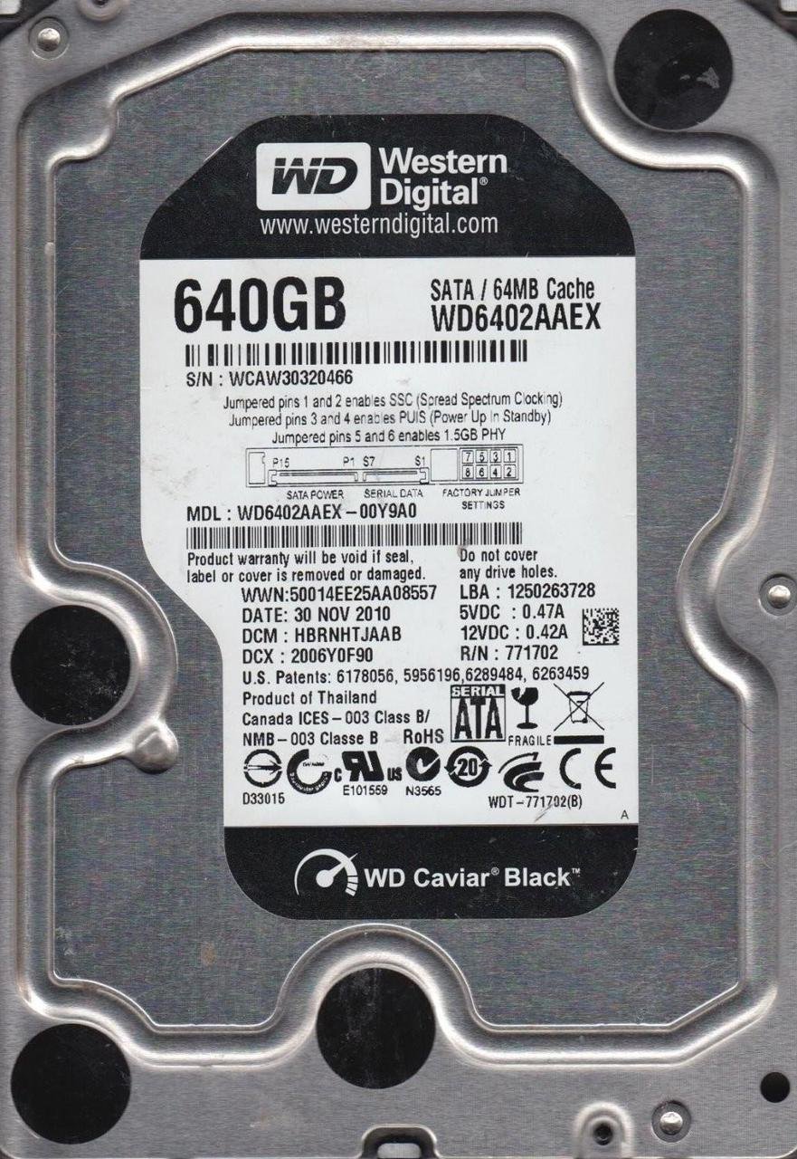 Western Digital 640 GB Caviar Black SATA 6 Gb s 7200 RPM 64 MB Cache Bulk OEM Desktop
