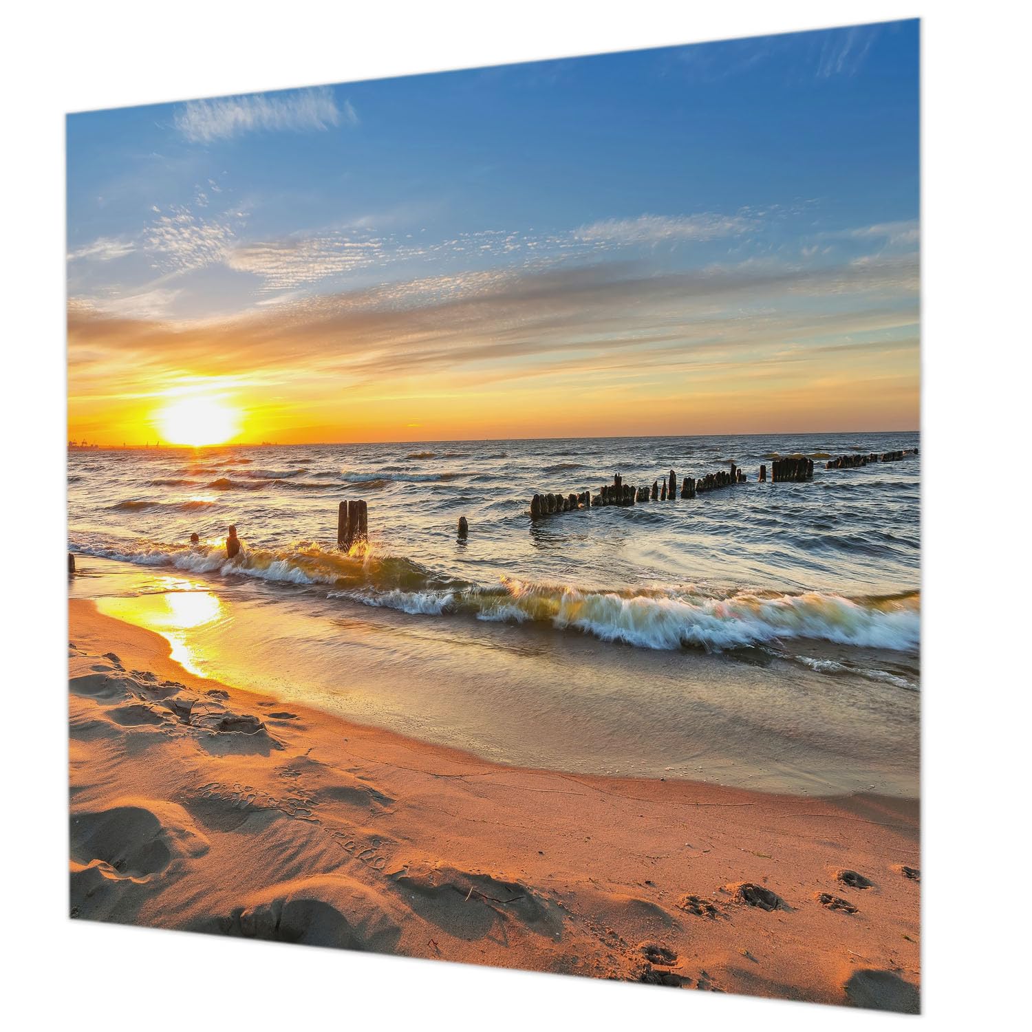 Papier peint décoratif 250x250 cm de haute qualité motif coucher de soleil