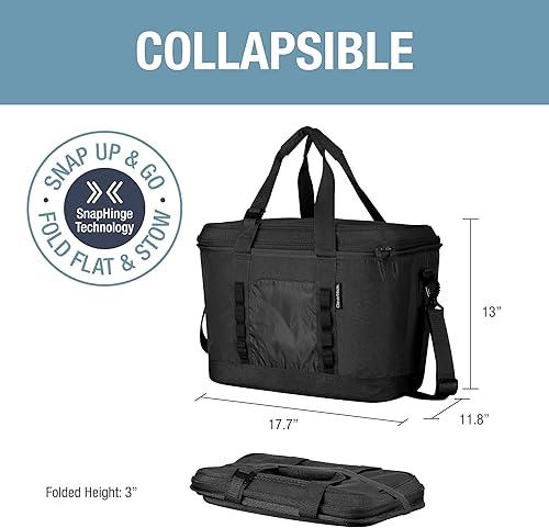 Miniatura 2 de CleverMade Pacifica - Bolsa enfriadora plegable, 50 latas, enfriadores estructurados a prueba de fugas para viajes con correa para el hombro y