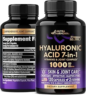 Hyaluronic Acid Supplements 1000 mg - Collagen | MSM | Boswellia | Vitamin D3, C & E - Hyaluronic Acid Capsules - Skin Hyd...
