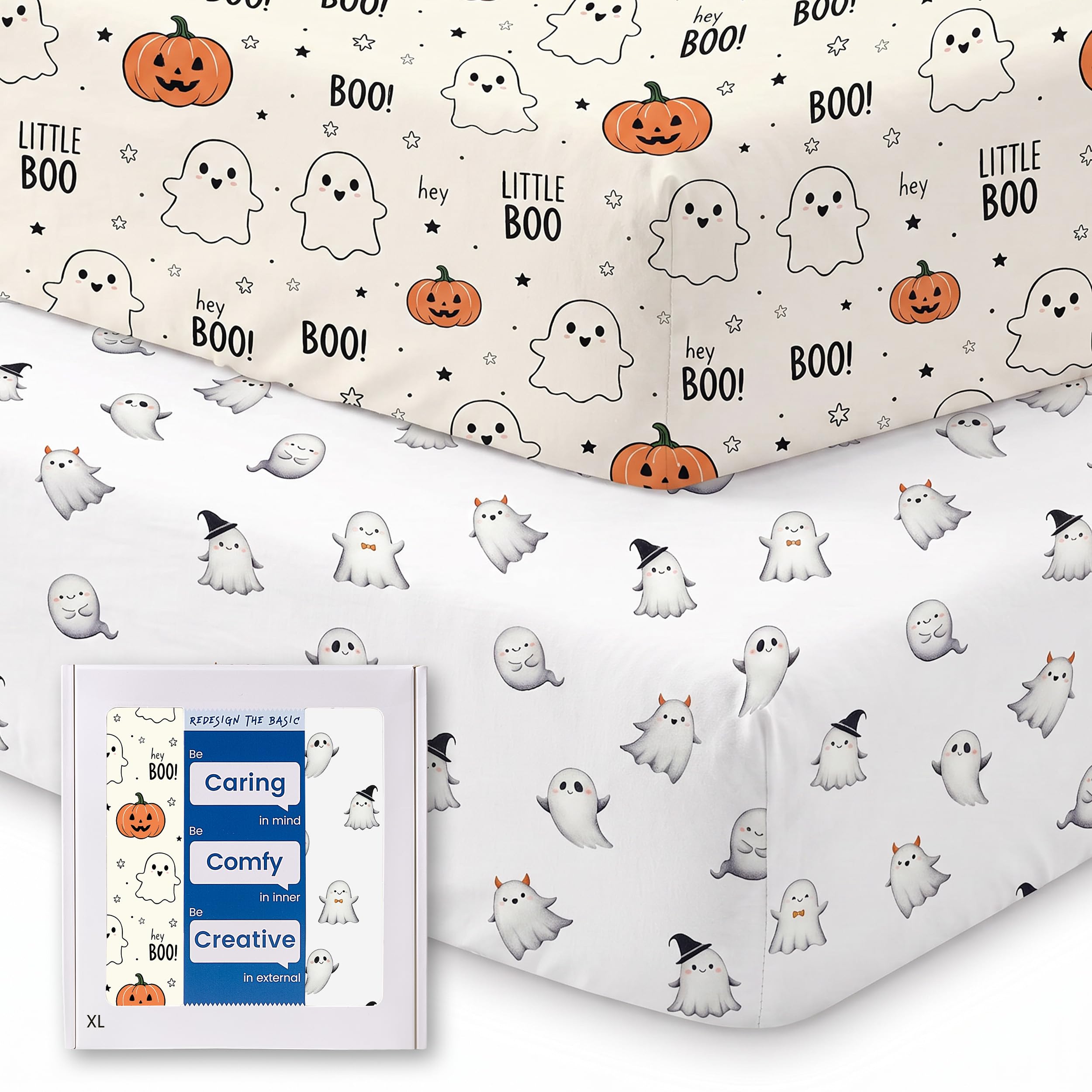 Crib Sheets 28x52x9 Inch, Fitted Baby Mattress Sheets 2 Pack