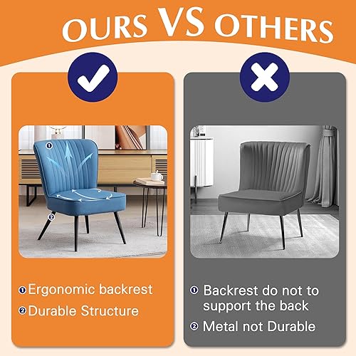 Miniatura 6 de Alunaune Moderno juego de 2 sillas decorativas azules para sala de estar, juego de muebles tapizados para dormitorio, pantuflas, silla de recepción,