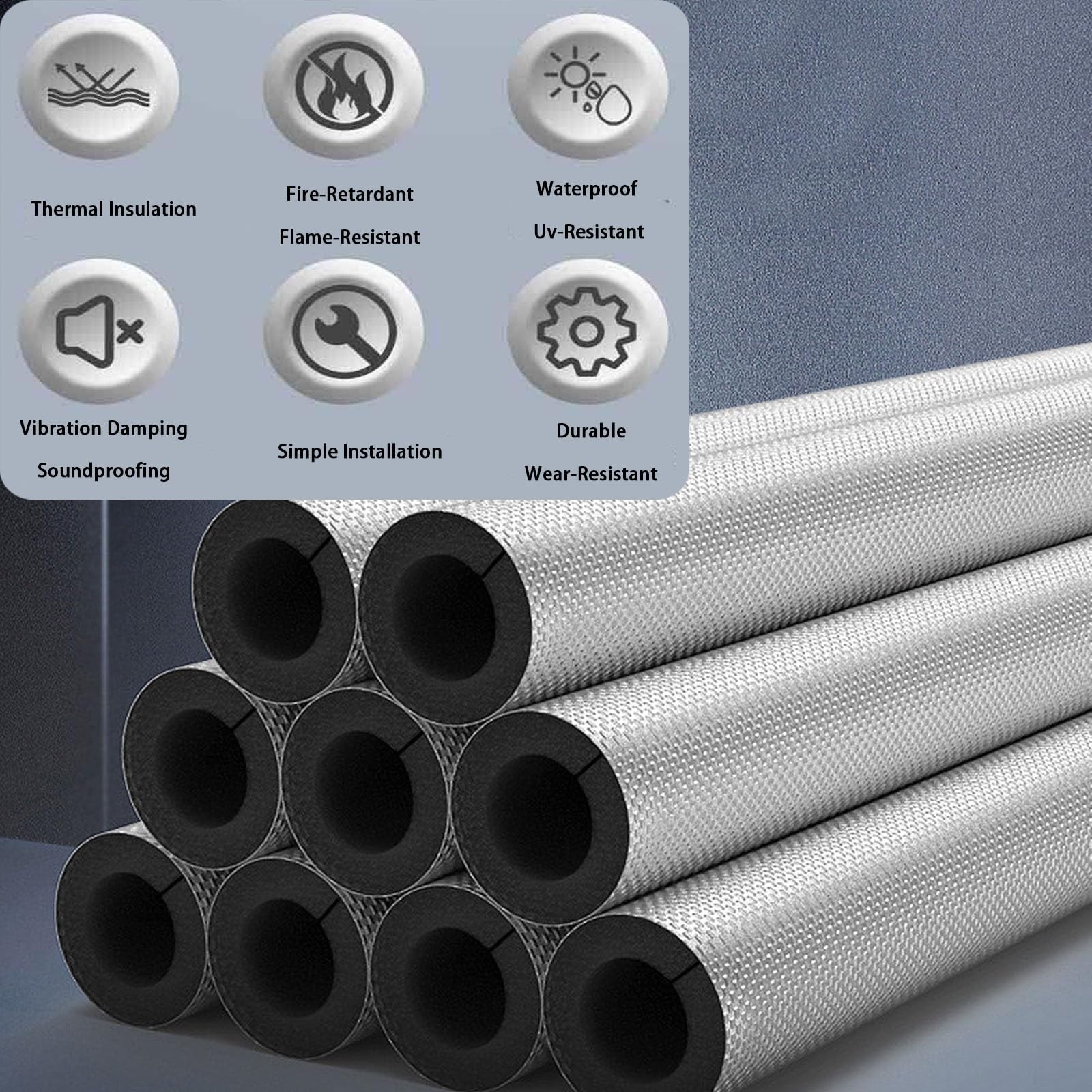 Tubo Isolante Antigelo, 30mm Wall Thickness Isolante per Tubature in Resistente All'umidità, Guaina Isolante in Gomma per la Protezione dal Gelo di Tubi Esterni