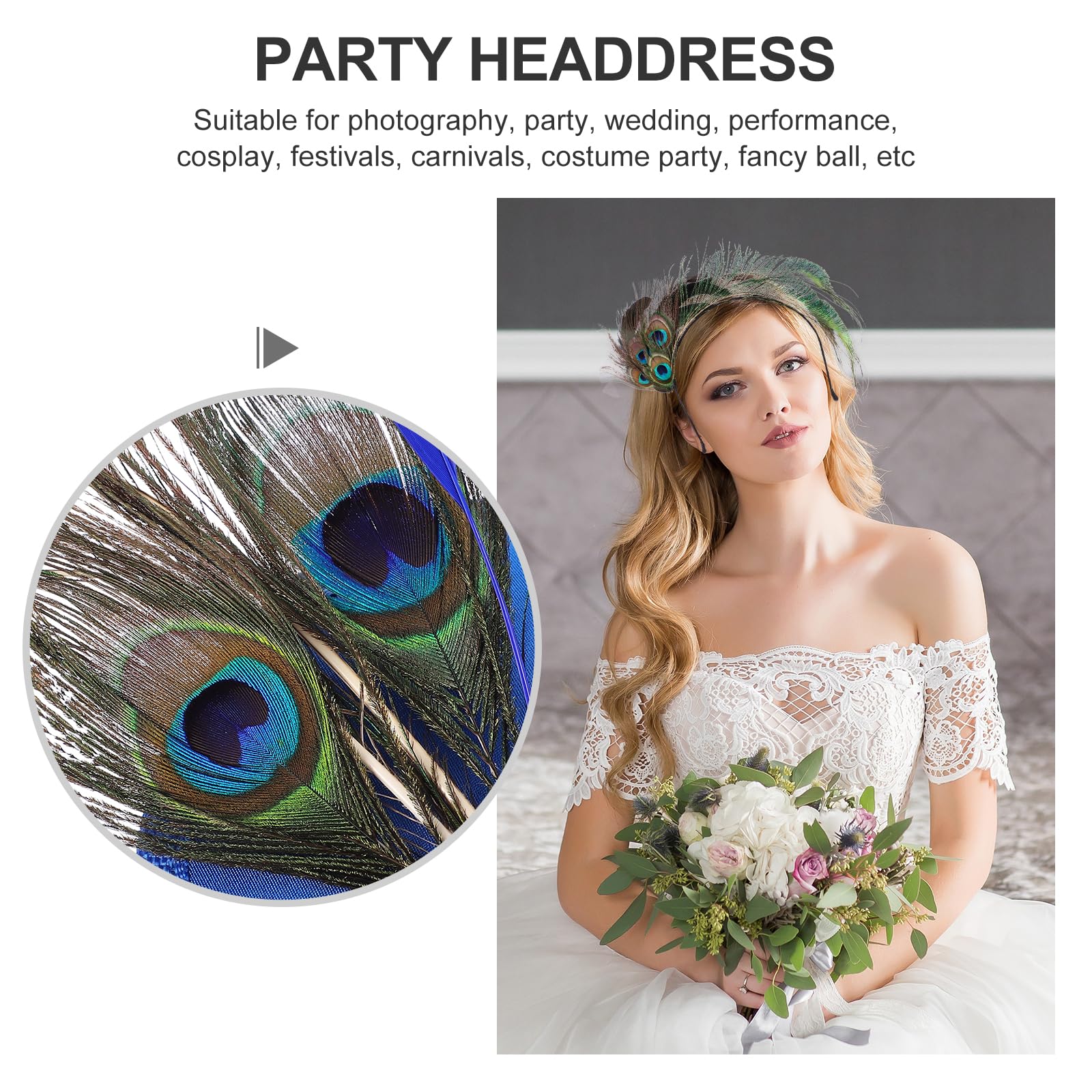 Dusenly Pfauenfeder Haarspange – Doppel-Federn Für Hochzeit, Cosplay & Partys