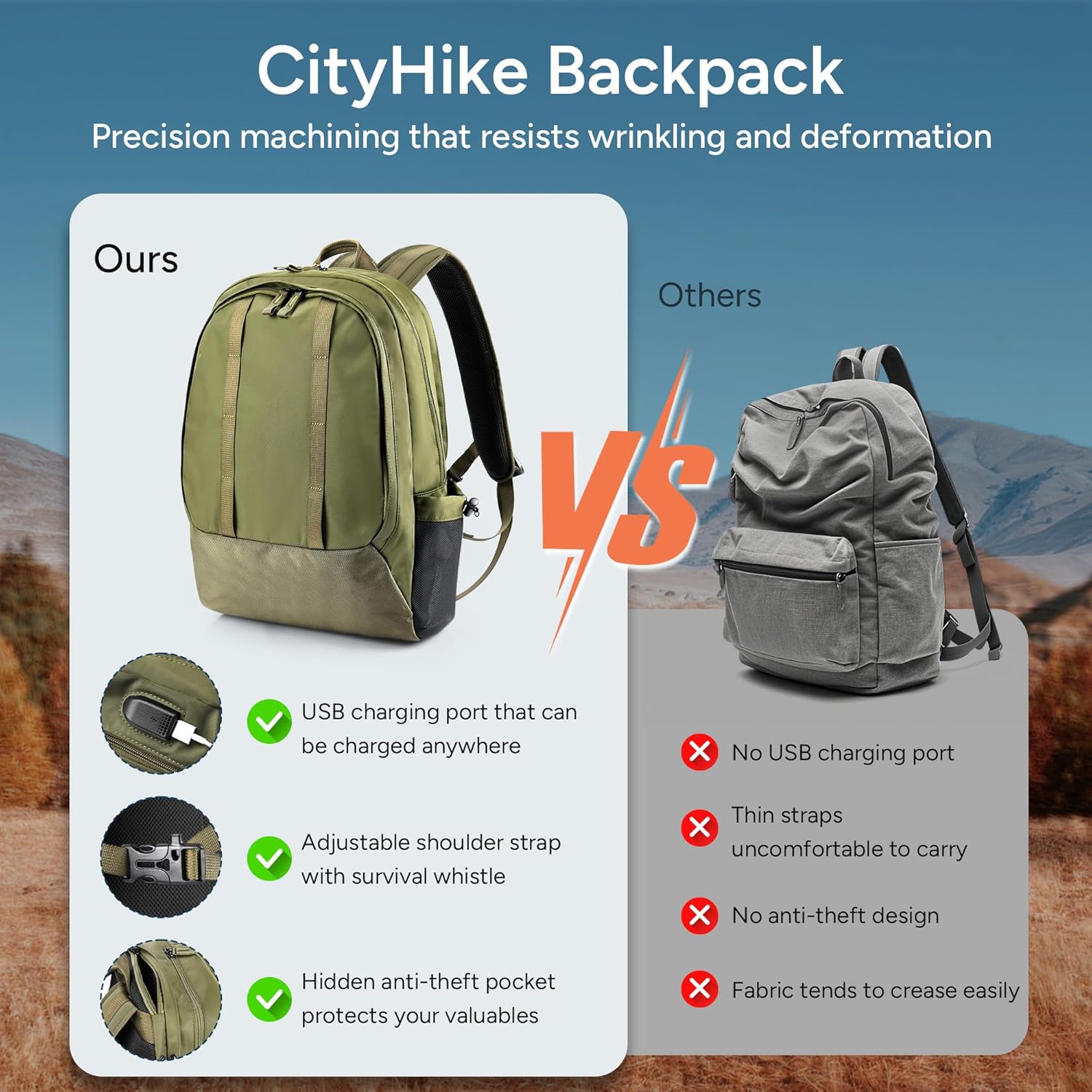 travel inspira Travel Laptop Backpack, Business Anti Theft Sturdy Work Bag with USB Charging Port, Airline Approved College Computer Bag Gift for Men & Women Fits 16 Inch Notebook, Green