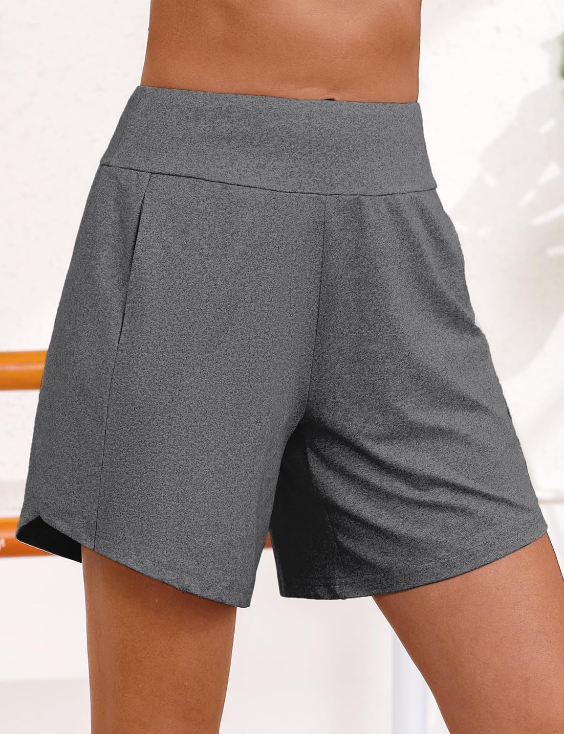 Quenteen Womens Bermuda Shorts Lounge Athletic Running Shorts Casual Loose Yoga Short High Waisted Sweat Shorts - Image 5