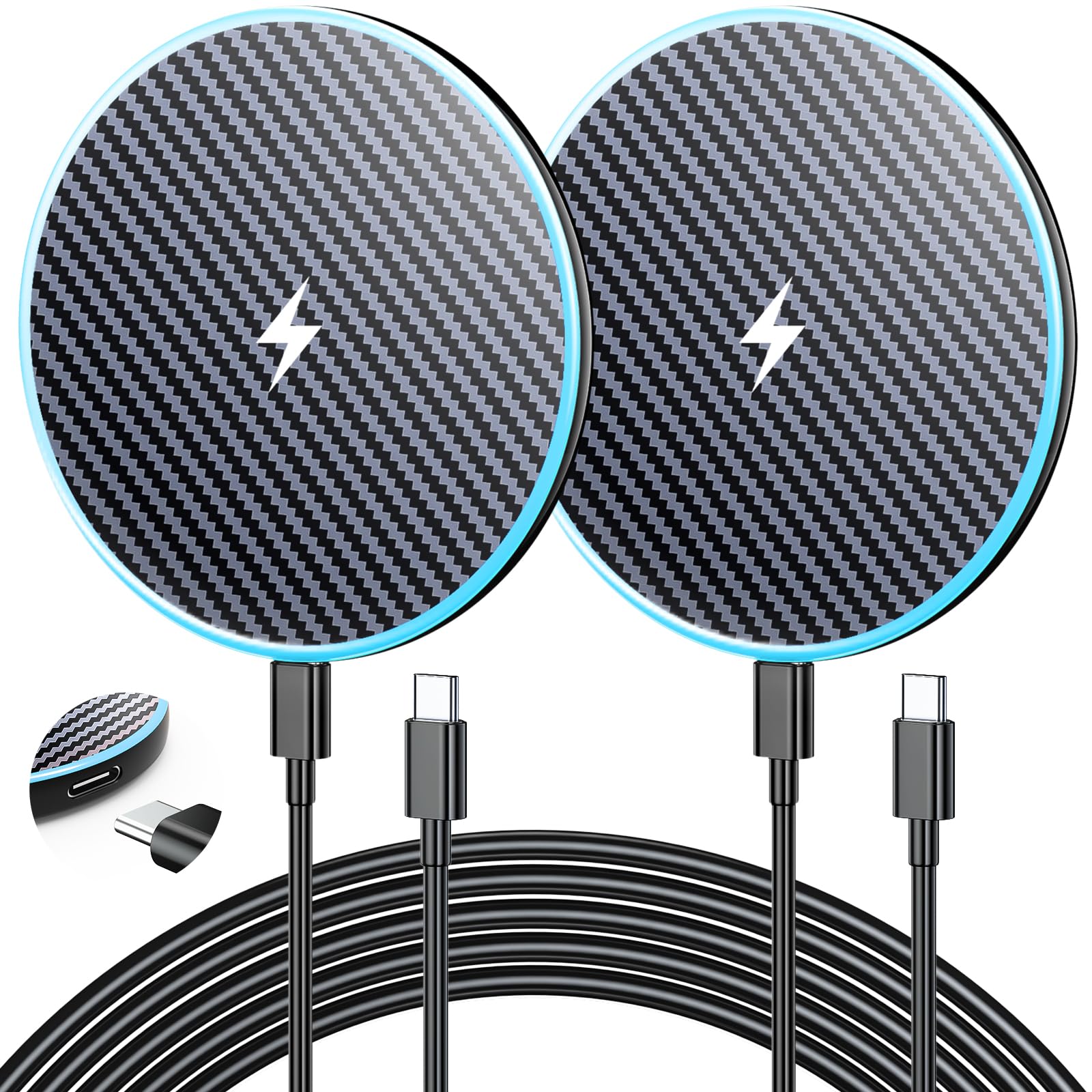 wireless charger for samsung 2pack 6ft 15w samsung magnetic wireless charger fast charging pad for samsung galaxy s26/s25 ultra/s24/s23/s22/s21/z google pixel 9 8a 7a 8 7pro (strong magnet technology)