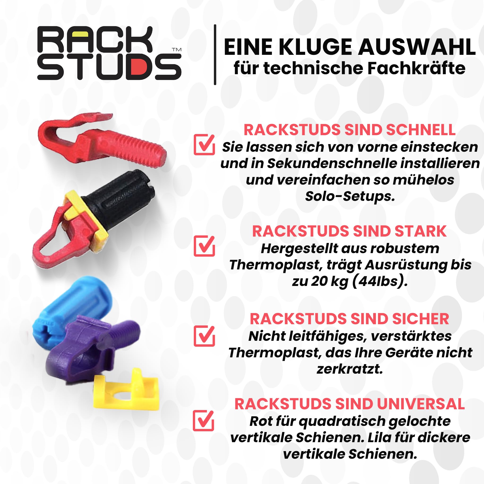 40C Serie II - Server-Rack-Schrauben für 19"-Schienen, perfekter Ersatz für Käfigmuttern - 80 Bolzen; 40 Stück je Größe/Farbe