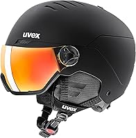 Uvex Wanted Visor Ski Helmet - Anti-Fog Mirrored Visor, Adjustable Fit for Men & Women