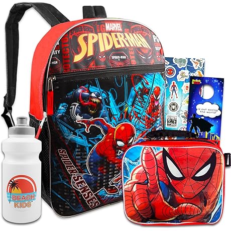 Marvel Spiderman Backpack and Lunch Box Set