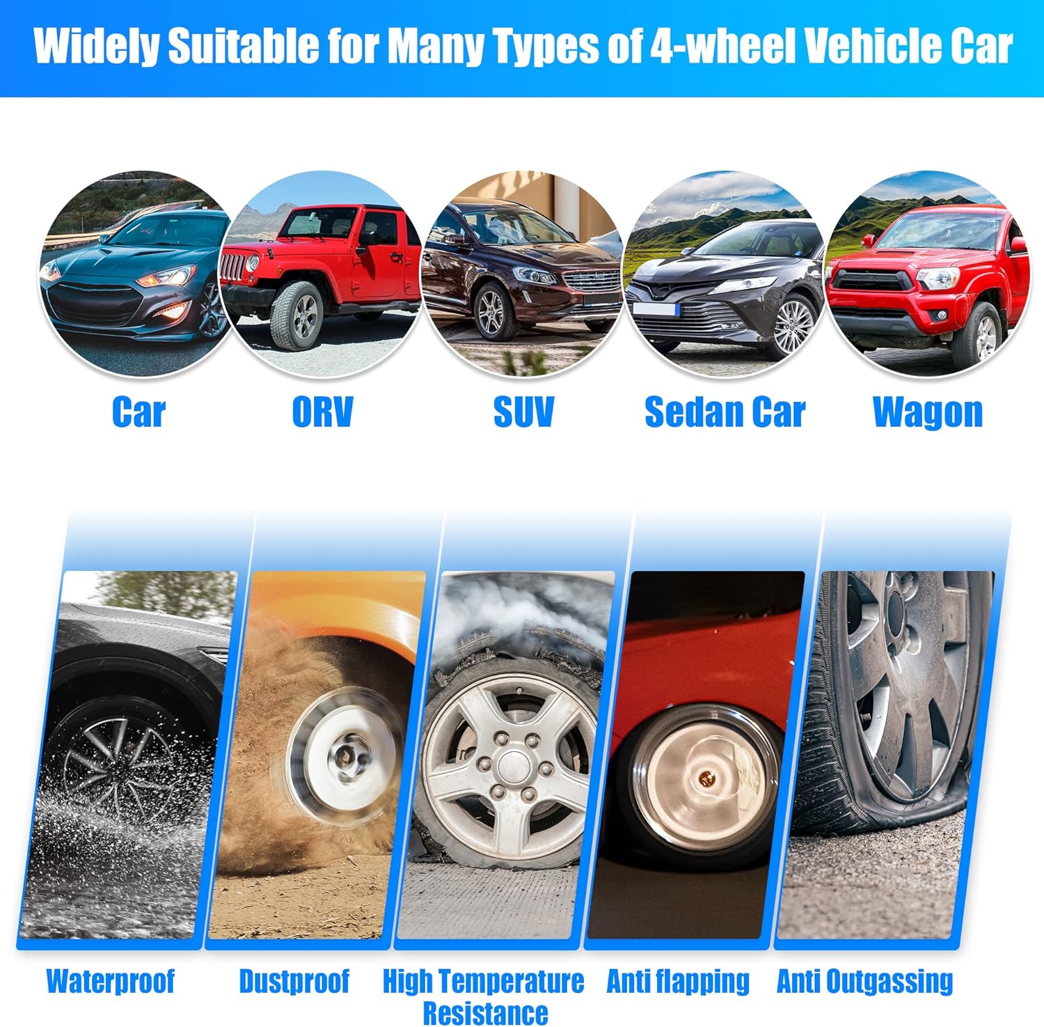 X AUTOHAUX Tire Pressure Monitoring System TPMS Wireless Solar Charger Monitor on Windowshield 5 Alarm Modes with 4 External Sensors LCD Display Angle Adjustable Monitor for Car RV SUV