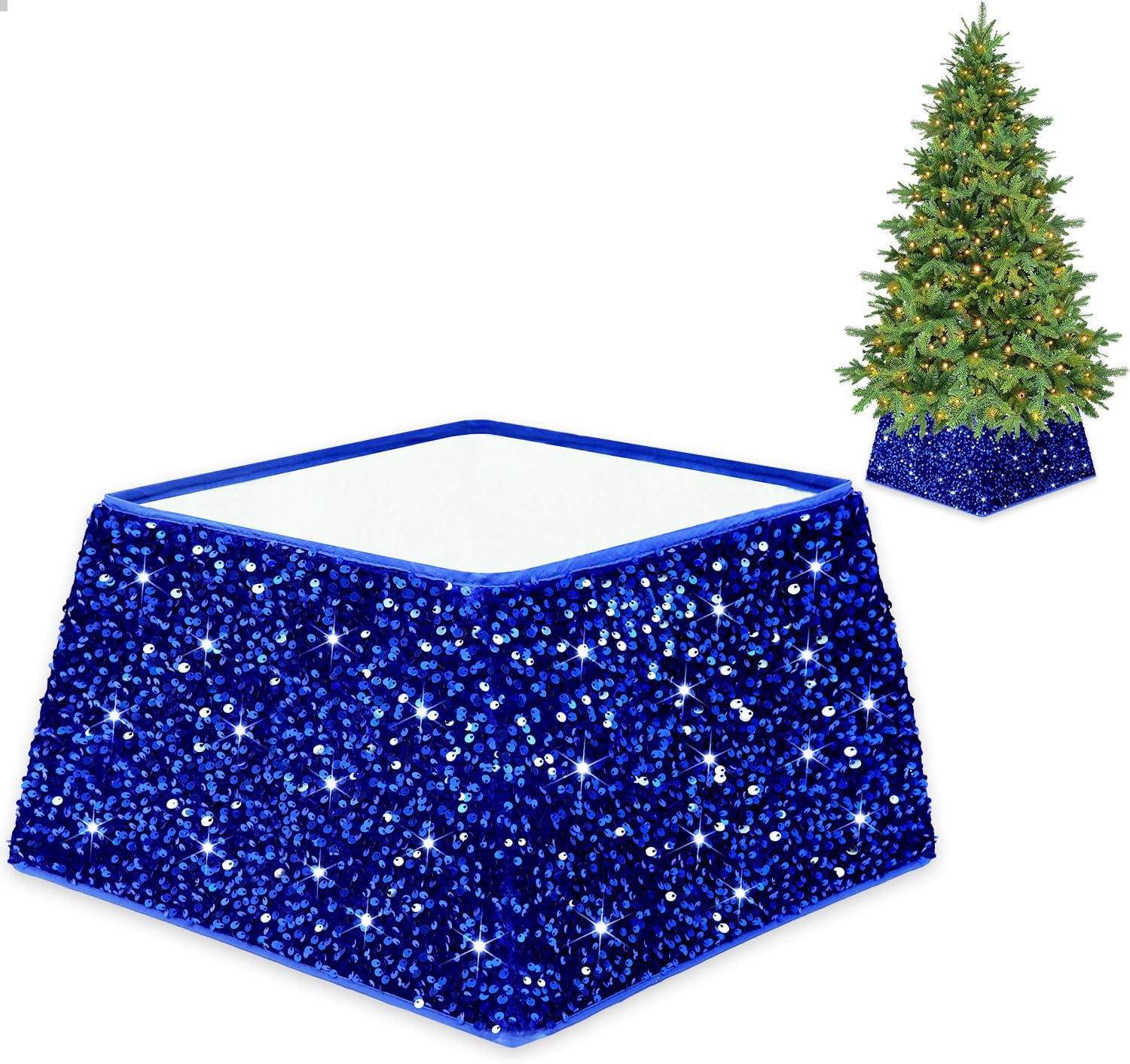 Royal Blue Christmas Tree Skirt 