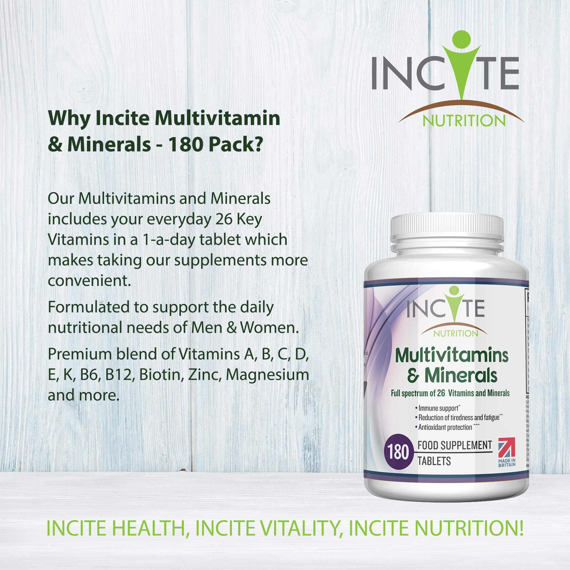 Buy Multivitamin and Minerals 180 Vegan Tablets 26 Key Vitamins and Minerals for Women and