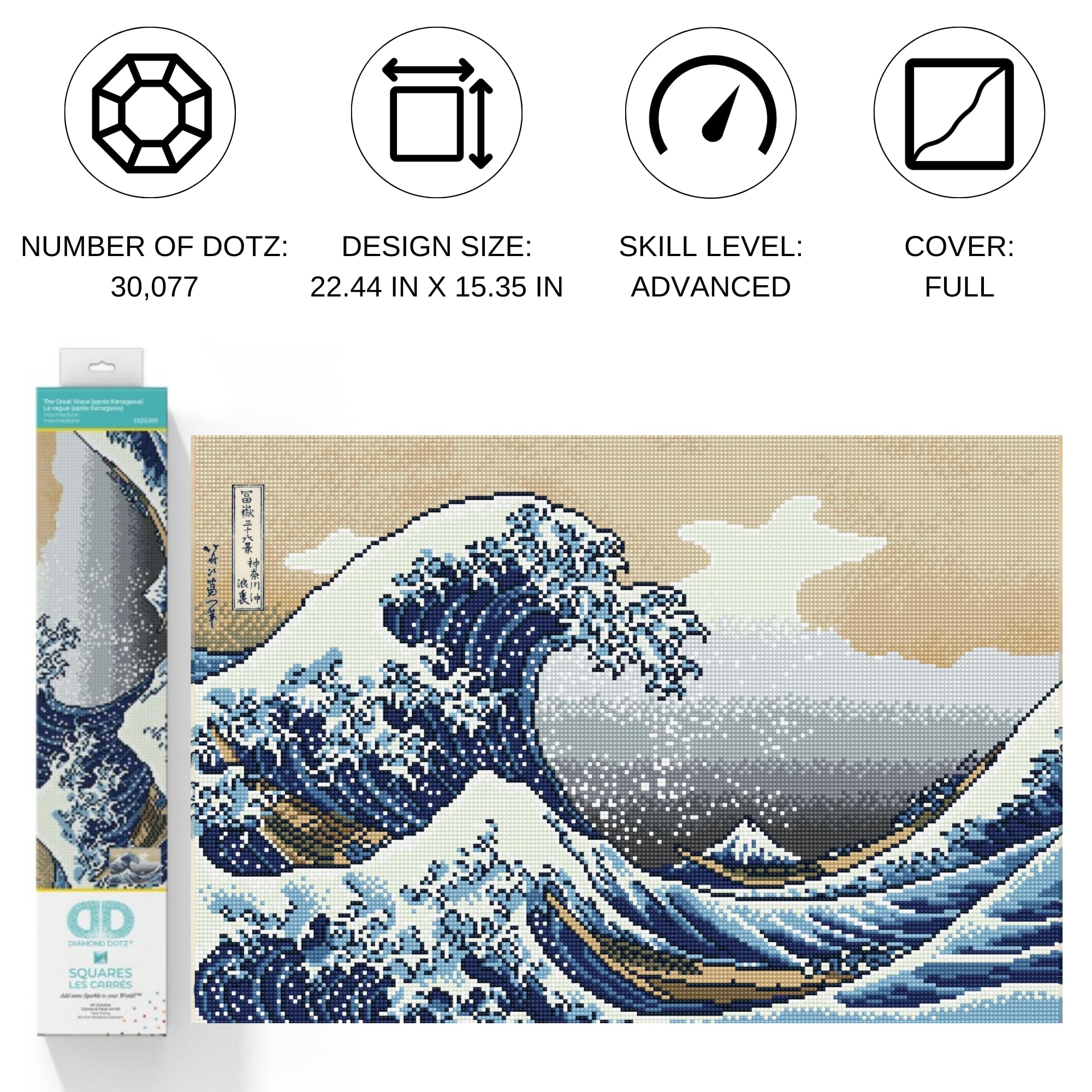 Amazon.com: DIAMOND DOTZ The Great Wave Off Kanagawa Ocean Diamond