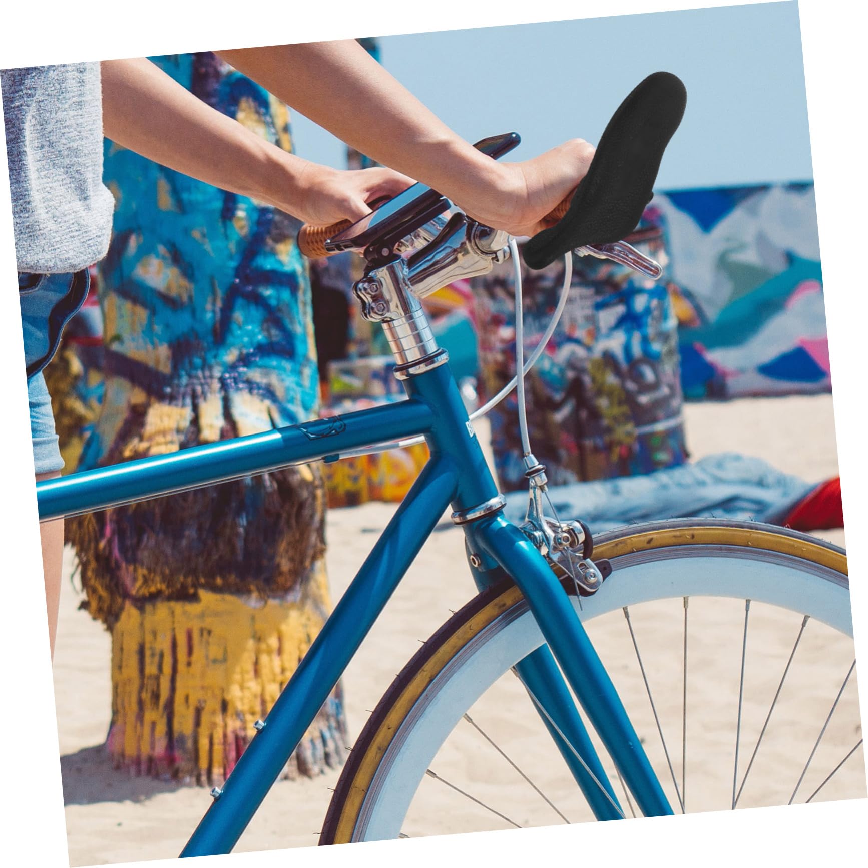 TOYANDONA Guidon De Vélo De Montagne Poignées De Couverture De Guidon De Vélo Poignées De Vélo Guidon pour VTT Poignées De Guidon VTT Guidon pour Vélo Guidons VTT Noir Caoutchouc