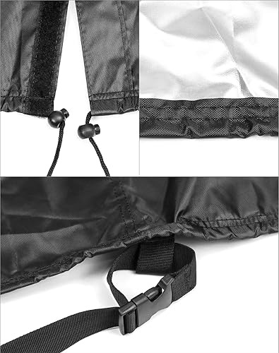 Miniatura 5 de QWORK Funda plegable impermeable para vagón, cubierta de lluvia para carrito de jardín al aire libre, tela resistente 600D, se adapta a vagones