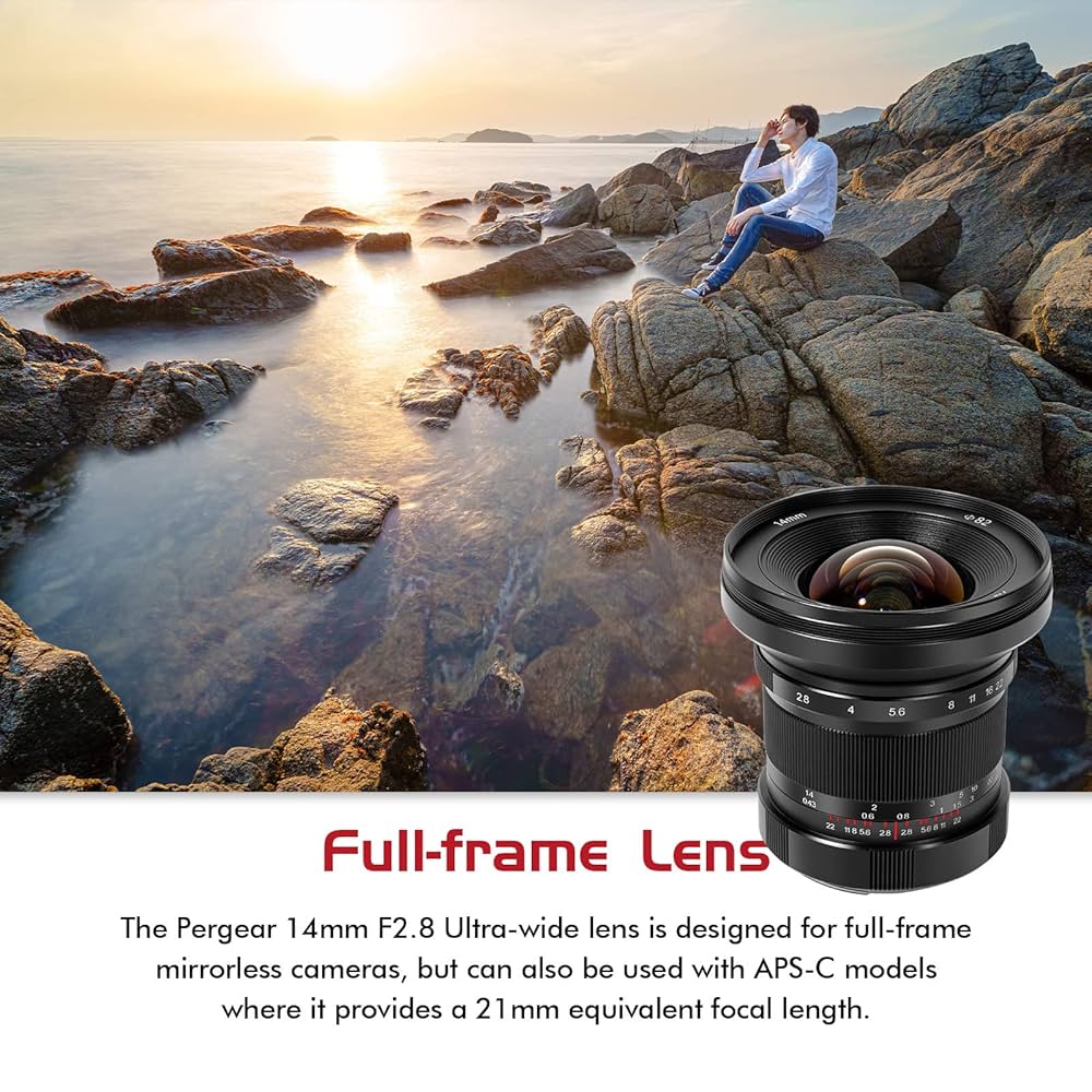 SIGMA - pergear14mm F2.8 Lマウント 採寸] Pergear 14mm F2.8 II Lマウント 前後キャップ有り寸法