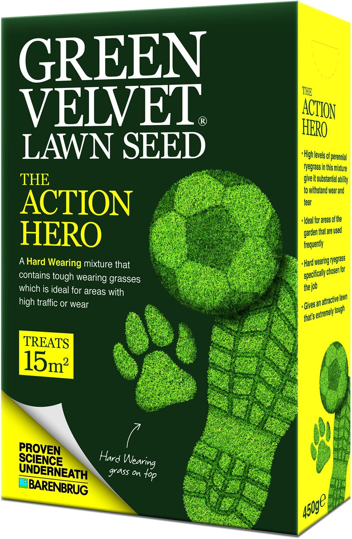 Green Velvet 450g Lawn Seed The Action Hero