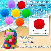 Vista 2 de 100 bolas reutilizables para salpicaduras de agua, globos suaves de 2.4 pulgadas, bolas de nieve falsas para niños, juegos de lucha de agua al aire