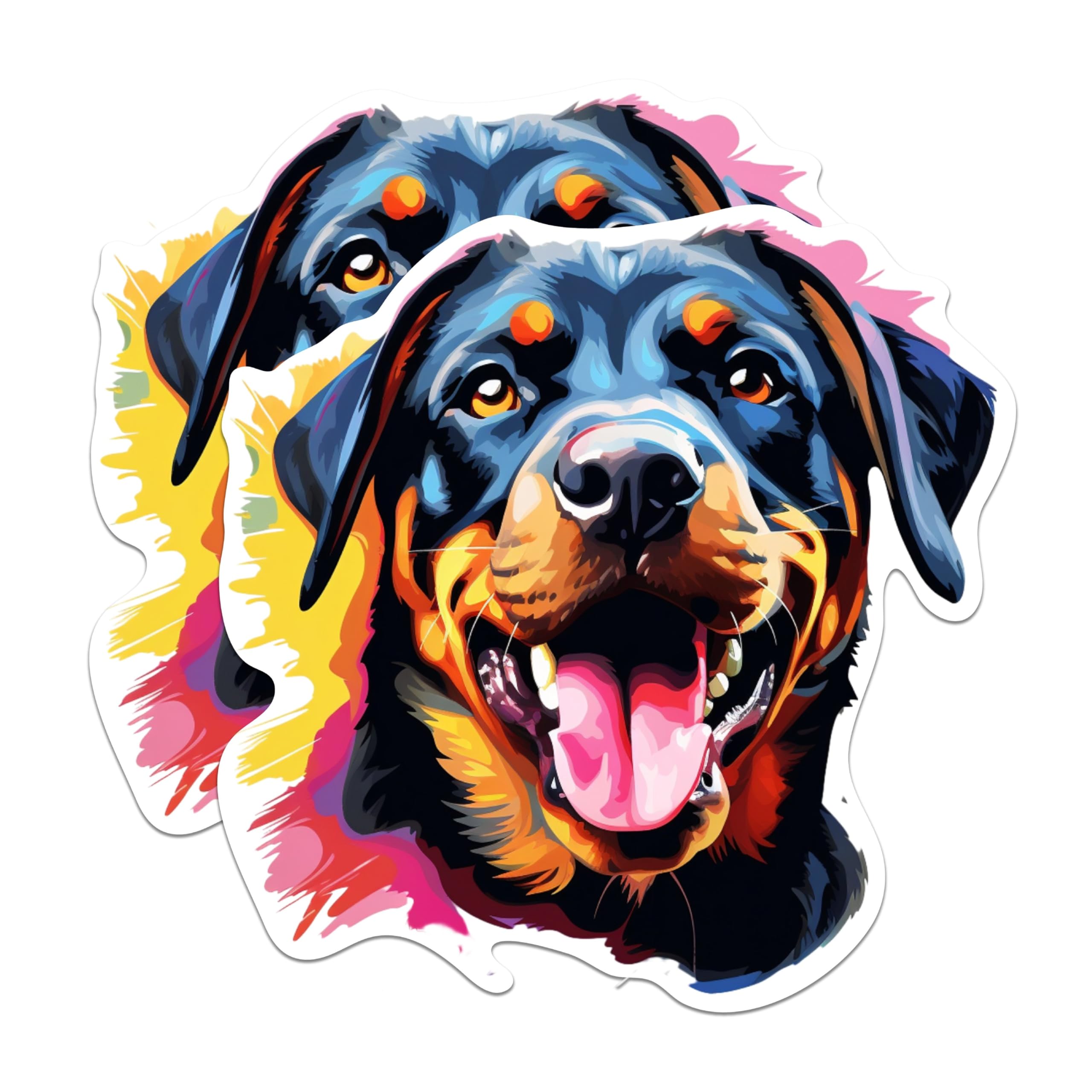 (2 Pack) Rottweiler Dog Breed Stickers - 5 Inches On Longest Side - Choose from Over 100 Dog Breeds - for Cars, Trucks, Skateboards, Laptops - Made in USA - BMCS1935