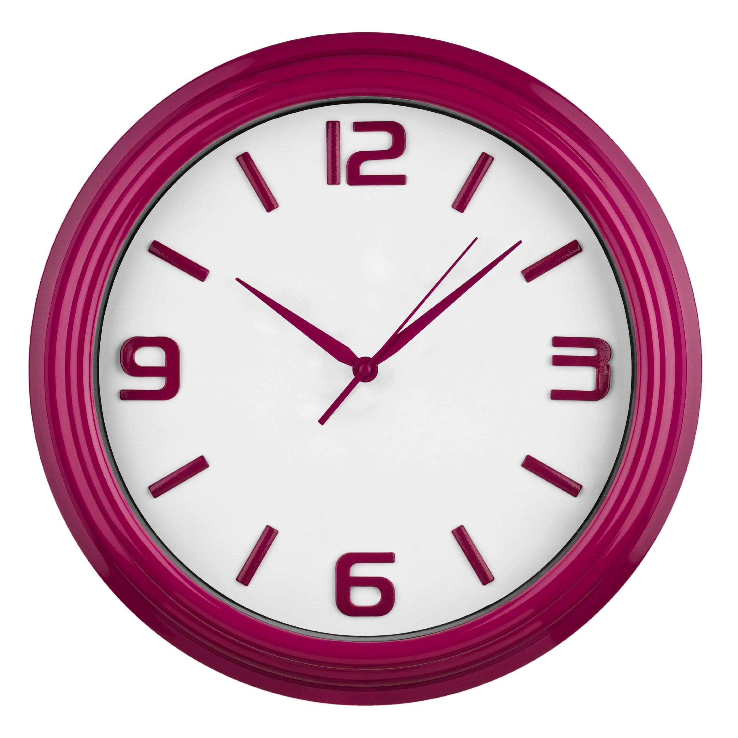 Maison By Premier Laxmi Raspberry Plastic Wall Clock - Red