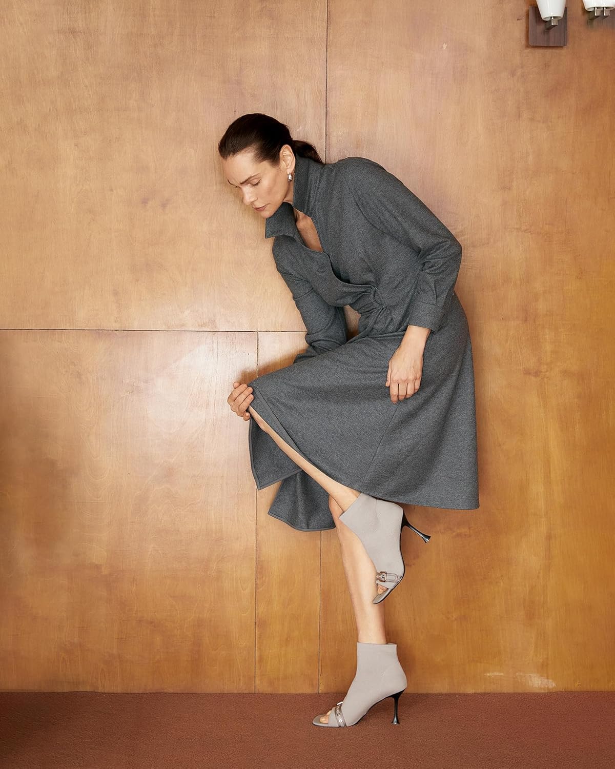 NEWBELLA Women's Open Toe Ankle Boots - Thin Heel Slip-On Dress Booties, Comfortable Fall/Winter Casual Boots with Stretch Panel for Easy Wear - Image 3