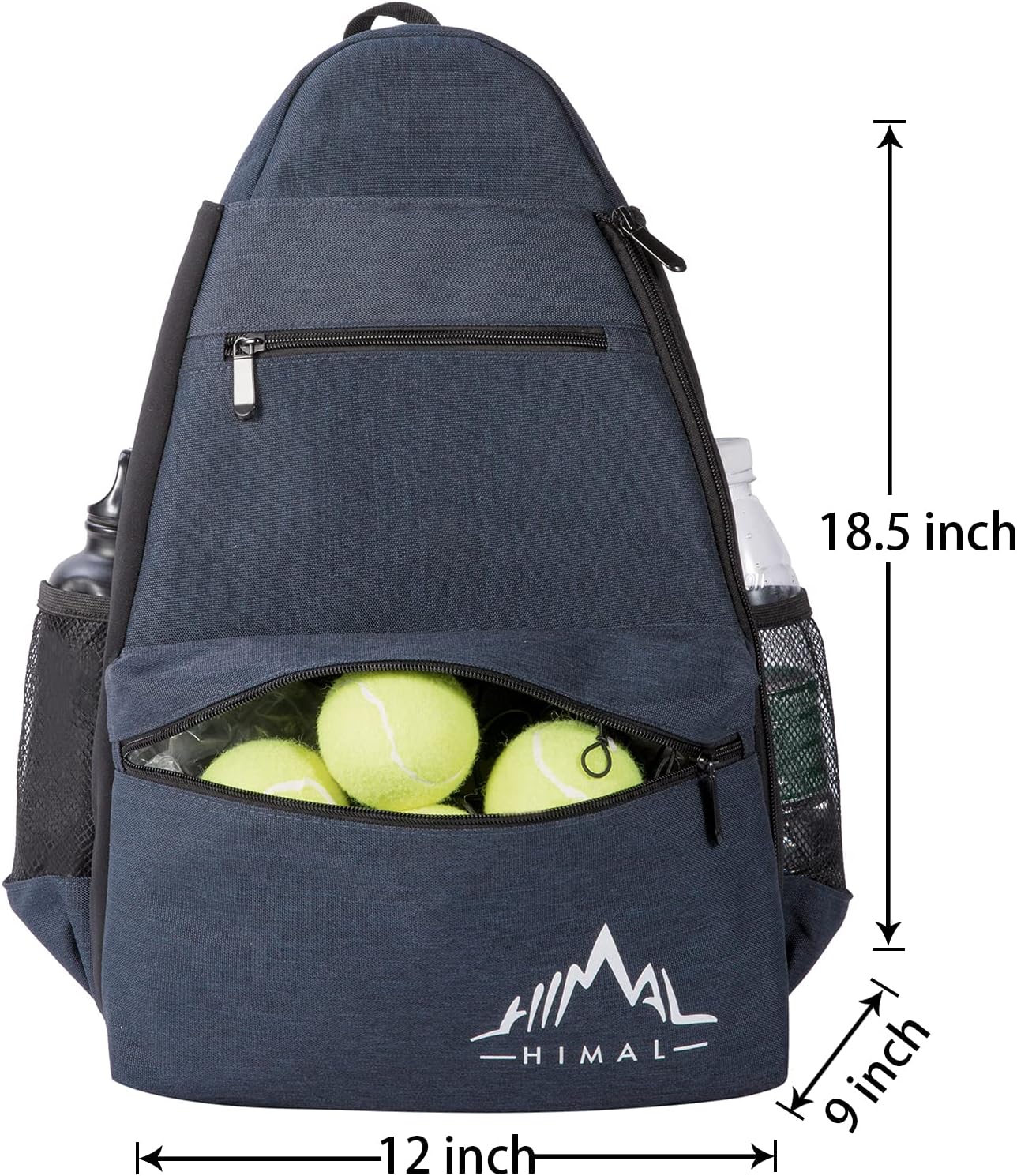 Himal Outdoors Tennis Backpack Tennis Bag - Large Storage Holds 2 Rackets and Necessities With Tennis, Pickleball, Racketball, Suitble for Women, Men and Teenagers, Blue gray : Sports & Outdoors