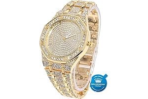 Diamond Watch for Men - HUNTER - 18K Real Gold/Platinum White Gold...