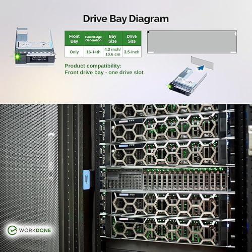 Miniatura 6 de WORKDONE Paquete de 6 unidades  Organizador de disco duro de 3.5 pulgadas con adaptador de disco duro de 2.5 pulgadas  Compatible con servidores