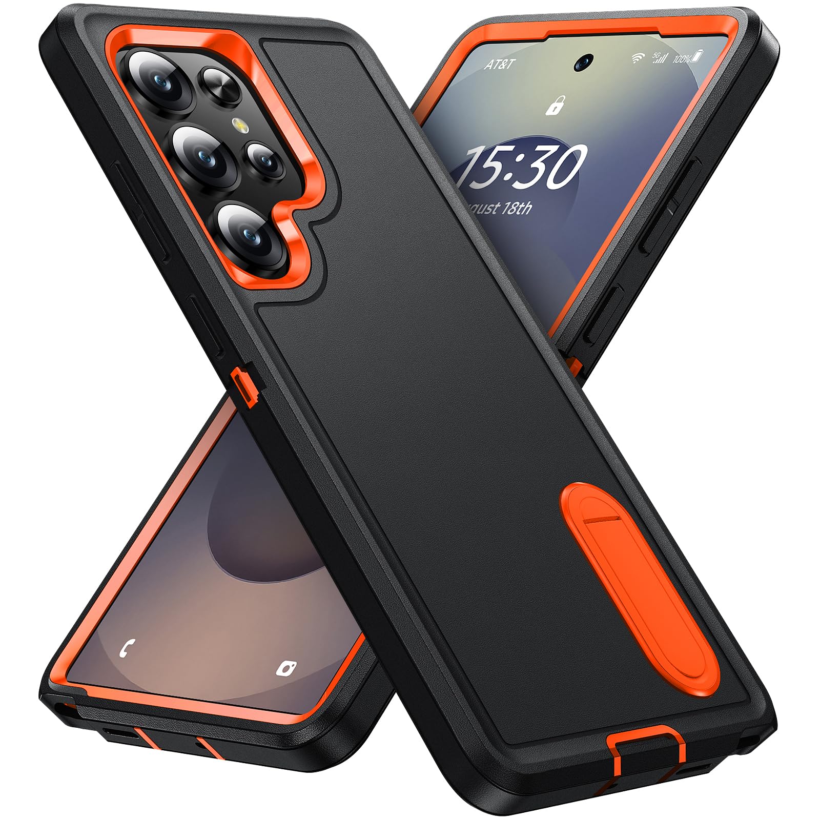 BaHaHoues for Samsung Galaxy S25 Ultra Case with Built in Kickstand, Shockproof/DropProof Military Grade Protective Cover for Galaxy S25 Ultra (Black/