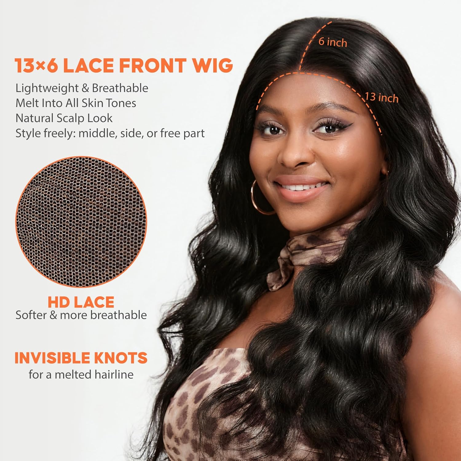 Wigs Human Hair Women 13x6 Hd Lace Front Frontal Body Wave Wig Pre Plucked Glueless Pre Cut 180 Density Closure Wigs Natural Black 30 Inch