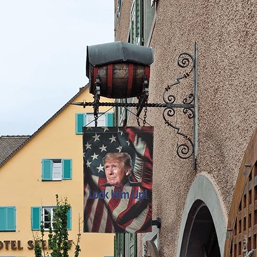 Miniatura 2 de Bandera de jardín Lock Him Up de 12 x 18 pulgadas, doble cara, decoración de patio al aire libre