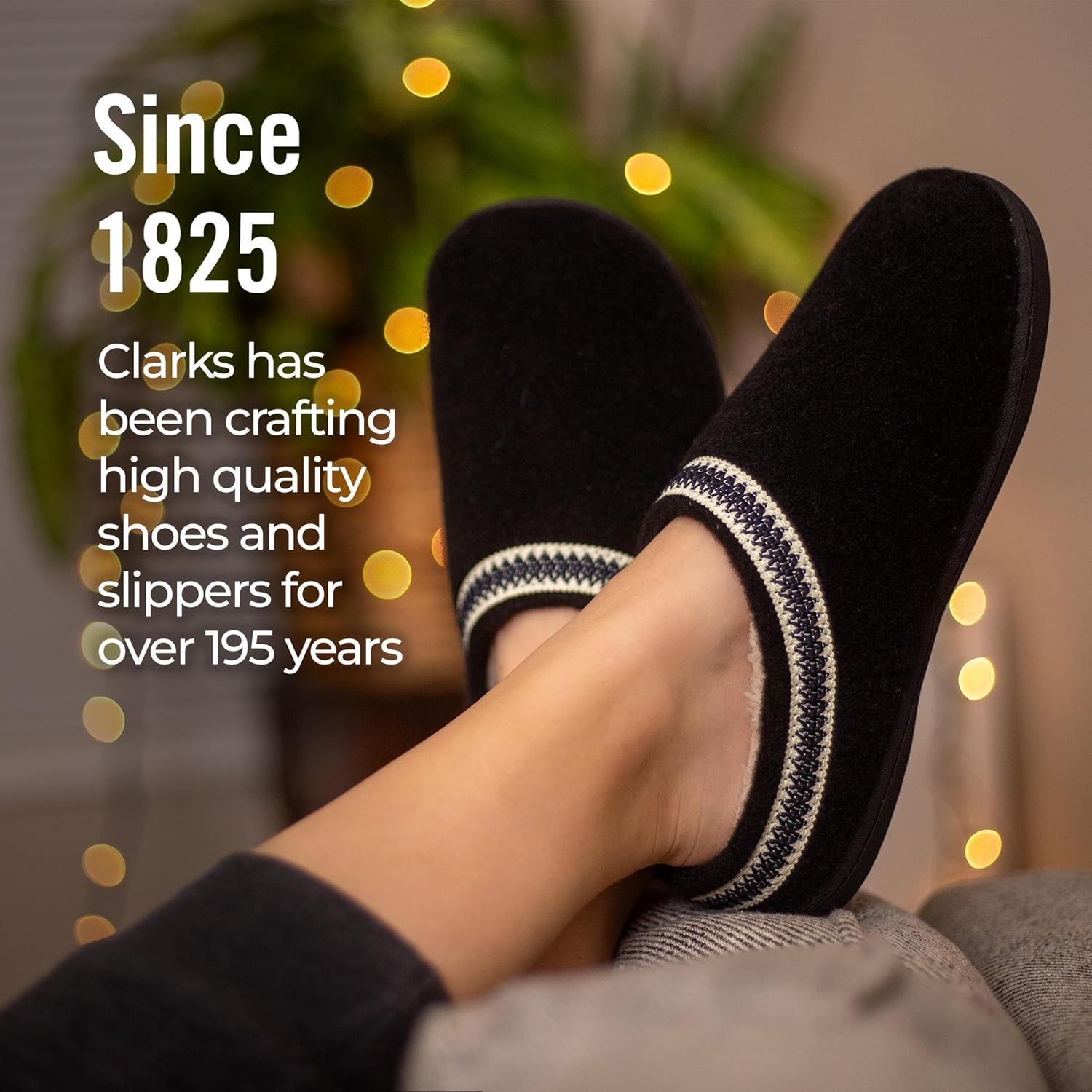 Clarks Womens Wool Felt Clog Slippers JMH1319T - Warm Cozy Plush Faux Fur Lined - Indoor Outdoor House Slipper for Women - Image 2