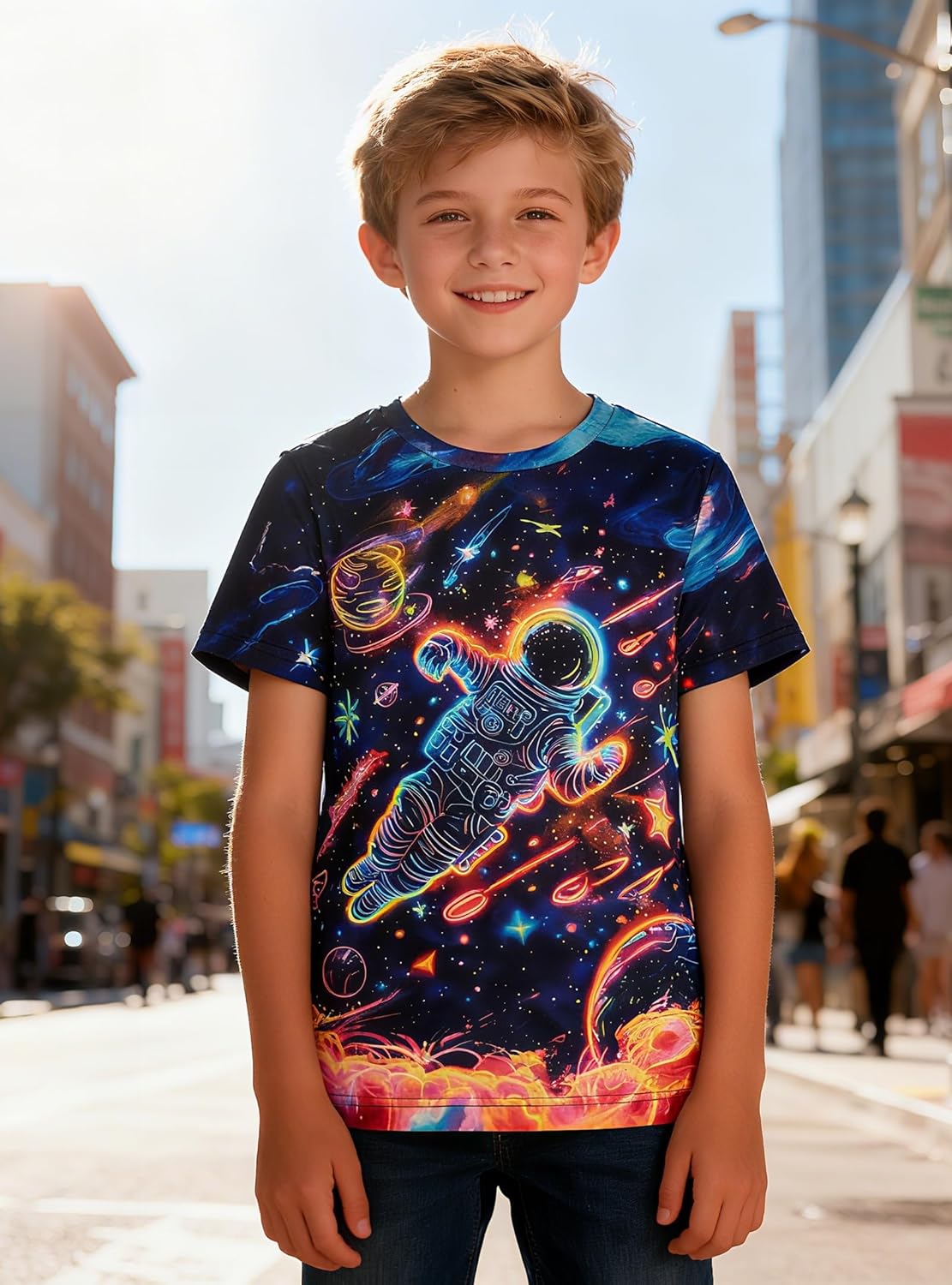 Idgreatim Boys Novelty Shirt Kids 3D Graphic T-Shirt Short Sleeve Crewneck Tees Size 4-14T - Image 3